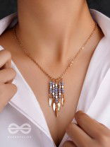 The Splashy Sleet- Golden Embellished Necklace With Anti-Tarnish Coating
