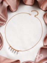 The Dripping Rain- Golden Embellished Necklace With Anti-Tarnish Coating 