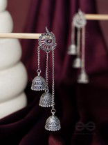 The Dusky Trinity- Oxidised Jhumka Earrings