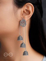 The Dusky Trinity- Oxidised Jhumka Earrings