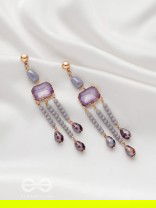 The Wine Drizzle- Golden Embellished Earrings