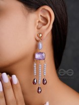 The Wine Drizzle- Golden Embellished Earrings