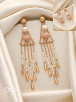 The Bermuda Triangle- Golden Embellished Earrings