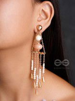 The Bermuda Triangle- Golden Embellished Earrings