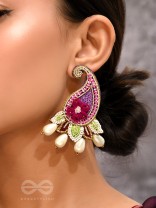 Aabharita- The Ornamented- Resham and Pearls Embroidered Earrings