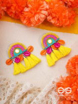 Inodaya- The Alluring Sunrise- Resham and Sequins Embroidered Earrings