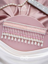 Avasya - The Dew Drops - Beads, Sequins And Pearl Drops Hand Embroidered Choker Neckpiece