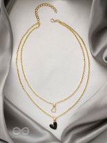 The Heart's Reflection- Golden Embellished Necklace With Anti-Tarnish Coating 