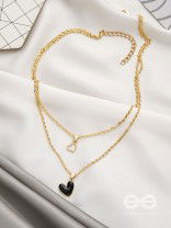 The Heart's Reflection- Golden Embellished Necklace With Anti-Tarnish Coating 