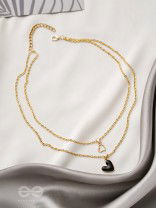 The Heart's Reflection- Golden Embellished Necklace With Anti-Tarnish Coating 