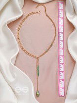 Drop In The Ocean- Golden Embellished Necklace With Anti-Tarnish Coating 