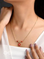 Rose N Thorns- Golden Embellished Necklace With Anti-Tarnish Coating 