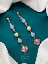 The Sea n Shell- Golden Embellished Earrings