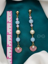 The Sea n Shell- Golden Embellished Earrings