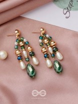 The Ever'green' Beauty- Golden Embellished Earrings
