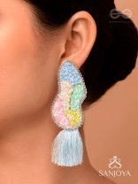 Hrilekha- The Dazzling Imprints- Resham, Beads and Sequins Embroidered Earrings