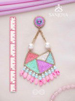 Ashmant - The Vibrant Meadow - Cutdana, Beads And Sequins Hand Embroidered Earrings