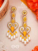 Aatapya- The Glorious Sunshine- Pearls and Stones Embroidered Earrings