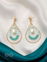 The Radiant Dewdrop- Golden Embellished Earrings
