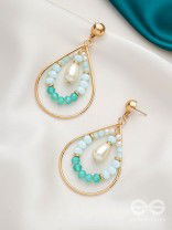 The Radiant Dewdrop- Golden Embellished Earrings