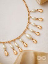 The Rainmaker- Golden Embellished Necklace With Anti-Tarnish Coating 