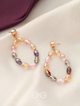 The Glassy Pebbles- Golden Embellished Earrings