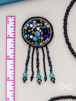 Velaam- The Sandy Beach- Stones and Glass Beads Embroidered Earrings