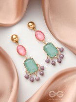 The Smoked Mirror- Golden Embellished Earrings