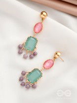 The Smoked Mirror- Golden Embellished Earrings