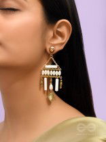 The Mayan Temple- Golden Embellished Earrings