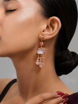 The Drip Painting- Golden Embellished Earrings