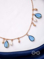 The Jade Oysters- Golden Embellished Necklace With Anti-Tarnish Coating 