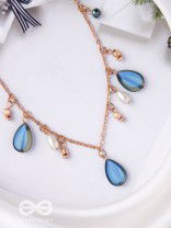 The Jade Oysters- Golden Embellished Necklace With Anti-Tarnish Coating 