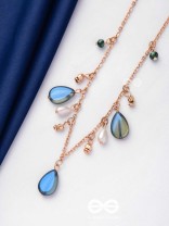 The Jade Oysters- Golden Embellished Necklace With Anti-Tarnish Coating 