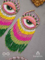 Preetimaya- Tears of Joy- Beads and Cutdana Embroidered Statement Earrings