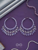 Paridhaav- The Circular Stream- Pearls and Glass Beads Embroidered Hoop Earrings