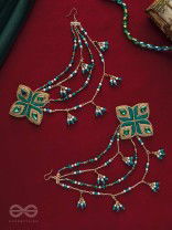 Vapraa - The Spring Garden - Beads, Stones And Resham Hand Embroidered Chain Earrings