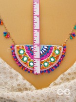 Aatapya - The Bright Sunshine - Mirrors, Resham And Beads Hand Embroidered Neckpiece