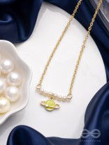 The Planet Crafter- Golden Embellished Necklace With Anti-Tarnish Coating 