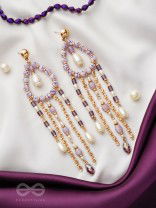 The Splashy Torrent - Golden Embellished Earrings