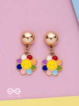 The Merry Bloom- Golden Embellished Earrings
