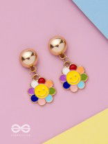 The Merry Bloom- Golden Embellished Earrings