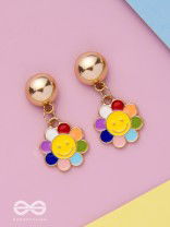 The Merry Bloom- Golden Embellished Earrings