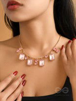 The Garden Of Evening Mists- Golden Embellished Necklace With Anti-Tarnish Coating 