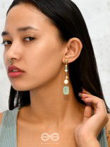 Smoke n Mirrors- Golden Embellished Earrings