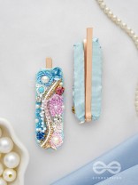 Velaam- Sea and Beach- Stones, Sequins and Beads Embroidered Hair Clips