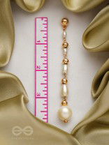 The Pearlescent Drops - Golden Pearls Earrings