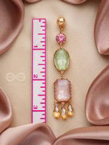 Thrice the Charm- Golden Embellished Earrings