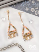 The Triangular Treasures- Golden Embellished Earrings