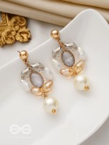 The Lily Pad- Golden Embellished Earrings